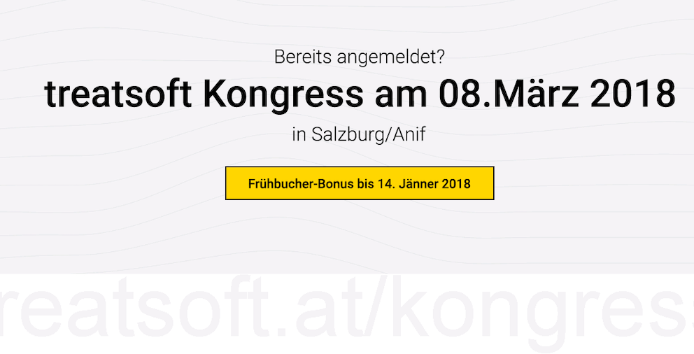 Werbebanner für den treatsoft Kongress in Salzburg-Anif